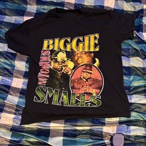 Cropped Bottom Black Notorious B.I.G Biggie Smalls Graphic Denim T-Shirt